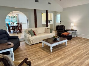 TV, fireplace - The Star Point Lakehouse · 3BR/2BA Retreat in Brandon (Brandon)
