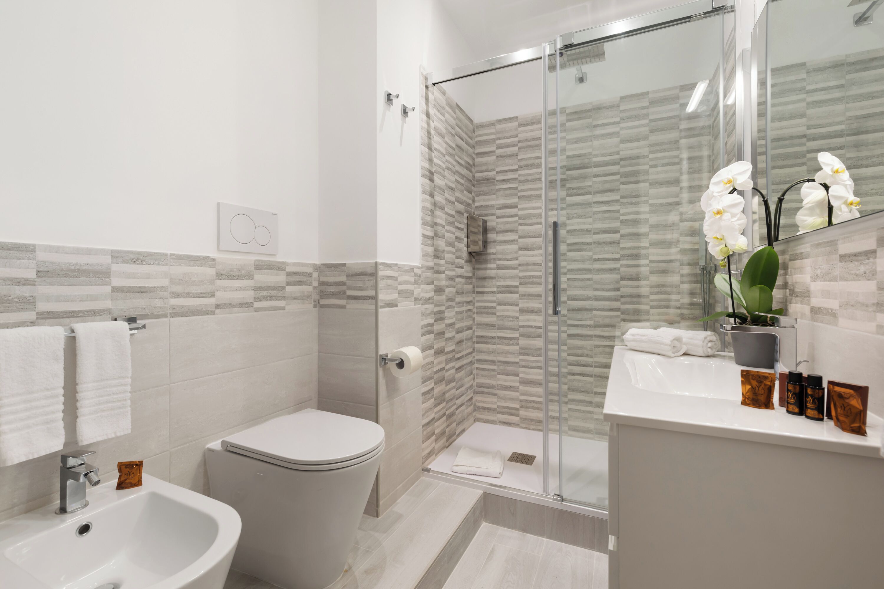 Bathroom | Shower, hair dryer, towels, soap