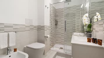 Bathroom | Shower, hair dryer, towels, soap