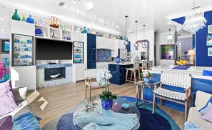 Smart TV, stereo - NEW Designer Gulf Front Townhome with Elevator, Bikes, Gulf Views, and More! (Panama City Beach)