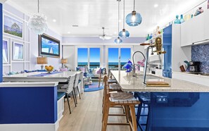 Fridge, microwave, oven, stovetop - NEW Designer Gulf Front Townhome with Elevator, Bikes, Gulf Views, and More! (Panama City Beach)