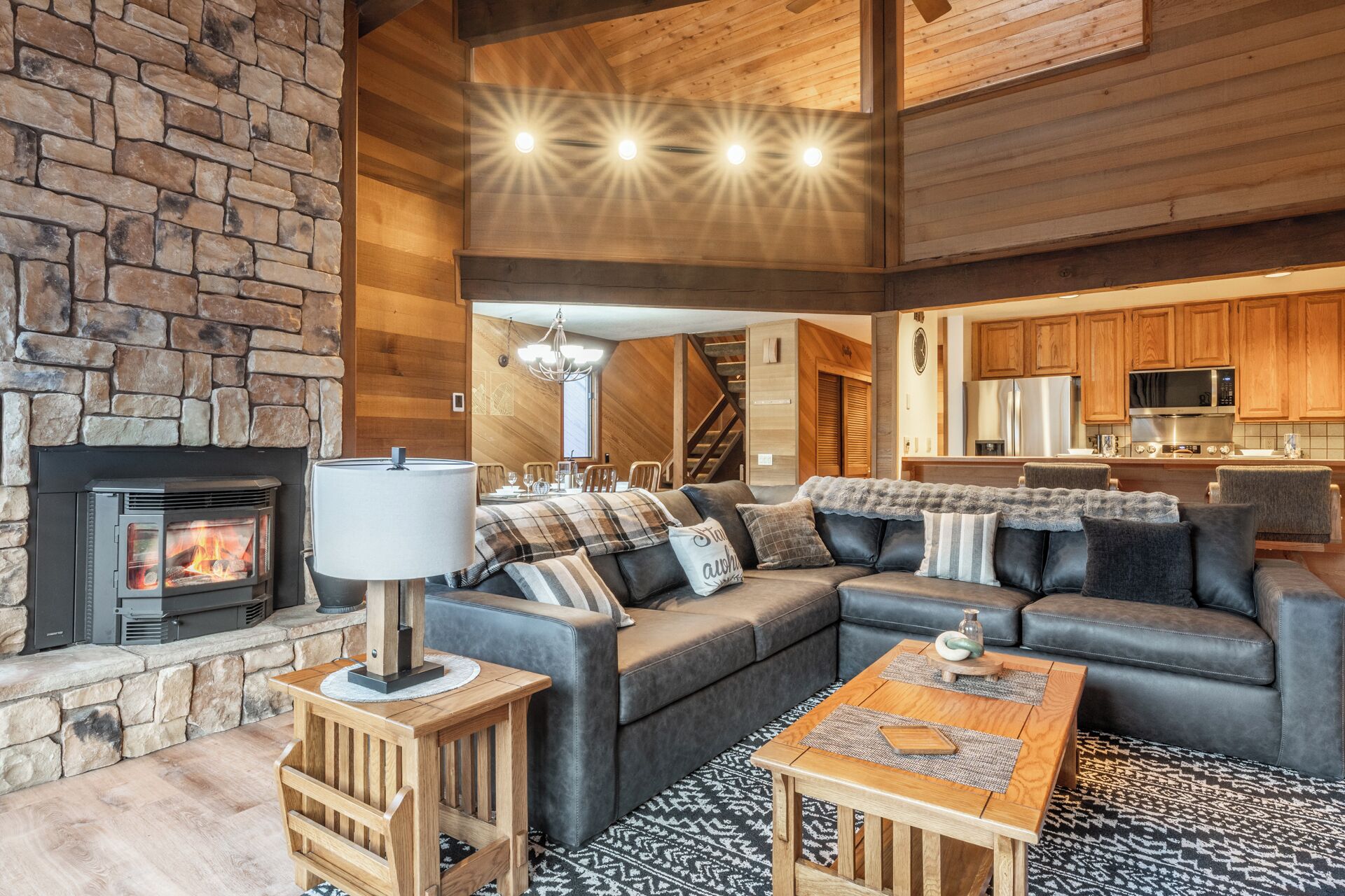 Smart TV, fireplace, table football, ping pong