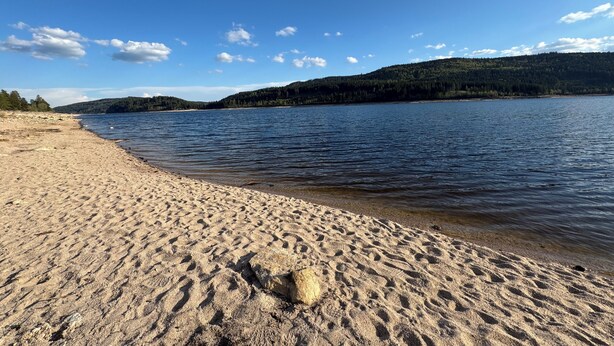 A beach with a clear view of the water and distant hills. - BergOase-Apart am Feldberg - (Feldberg (Schwarzwald))
