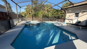 Indoor pool, pool umbrellas, sun loungers