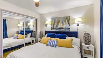 2 bedrooms, desk, iron/ironing board, travel cot