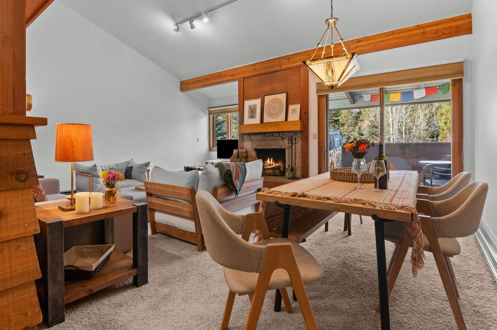 TV, fireplace, computer monitors