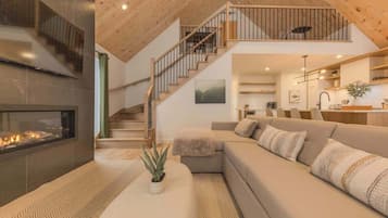 TV, caminetto, studio