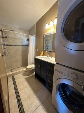 Shower, hair dryer, towels, soap - Superb 1-bedroom Garage Apt on Oceanfront Property St Augustine/Crescent Beach (St Augustine)