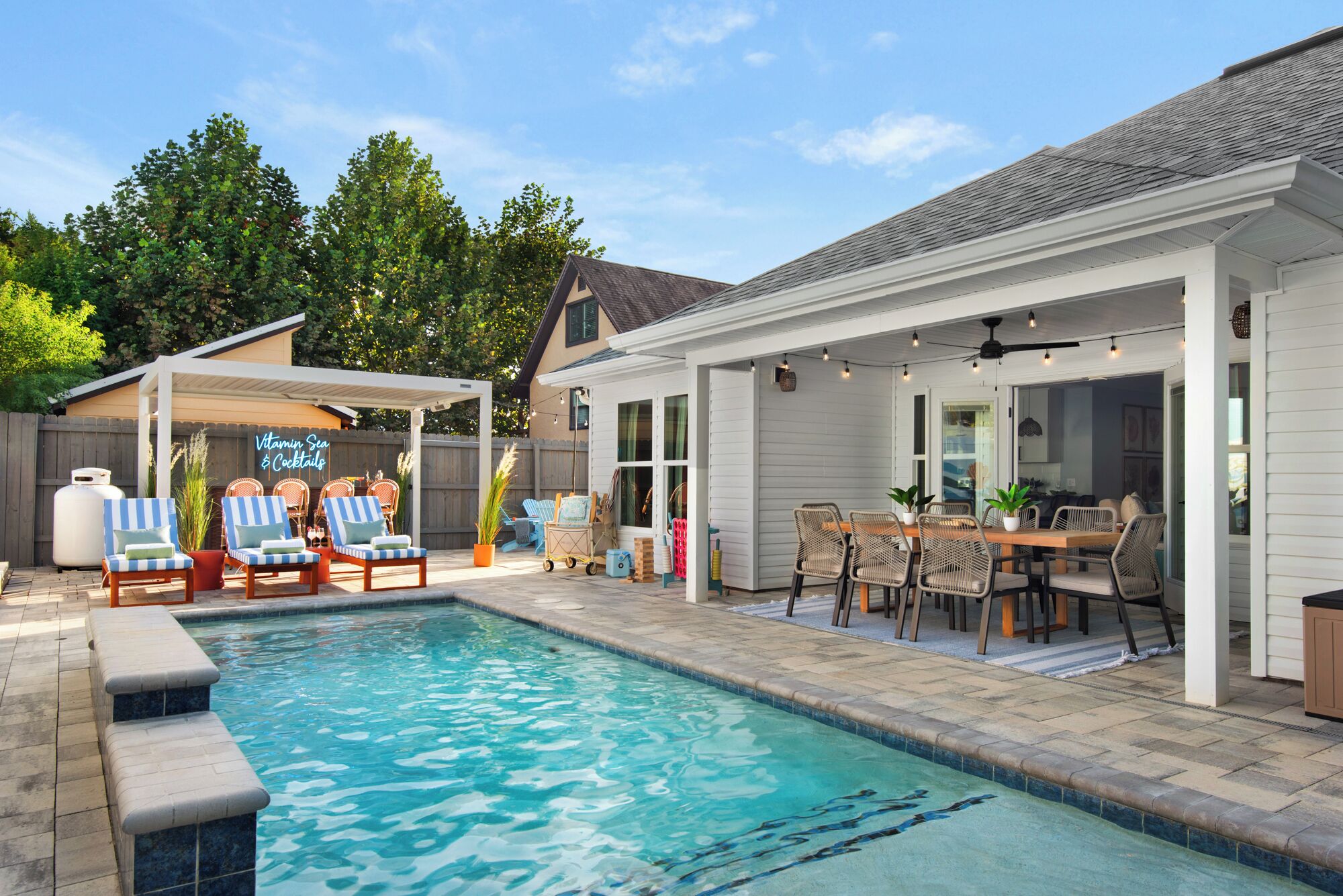 Outdoor pool, a heated pool