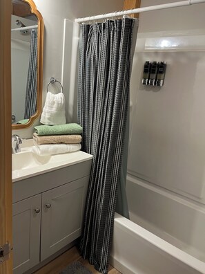 Regadera, amenidades de baño ecológicas, secadora de cabello, toallas 