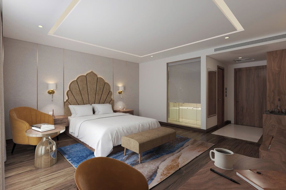 豪華雙人房單人入住, 1 張特大雙人床 | 房內夾萬、獨特設計、獨特裝修、書桌