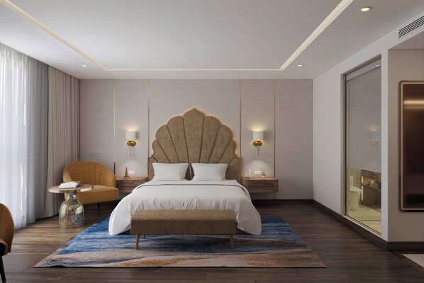 Kamar Double Deluks untuk 1 Orang, 1 Tempat Tidur King, pemandangan kota | Brankas, meja kerja, tirai kedap cahaya, dan Wi-Fi gratis