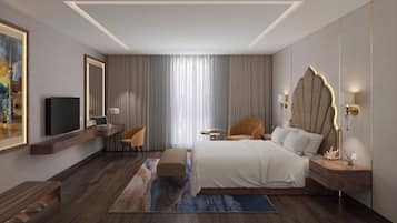 Premier-Doppelzimmer, 1 King-Bett, Stadtblick | Zimmersafe, individuell dekoriert, individuell eingerichtet