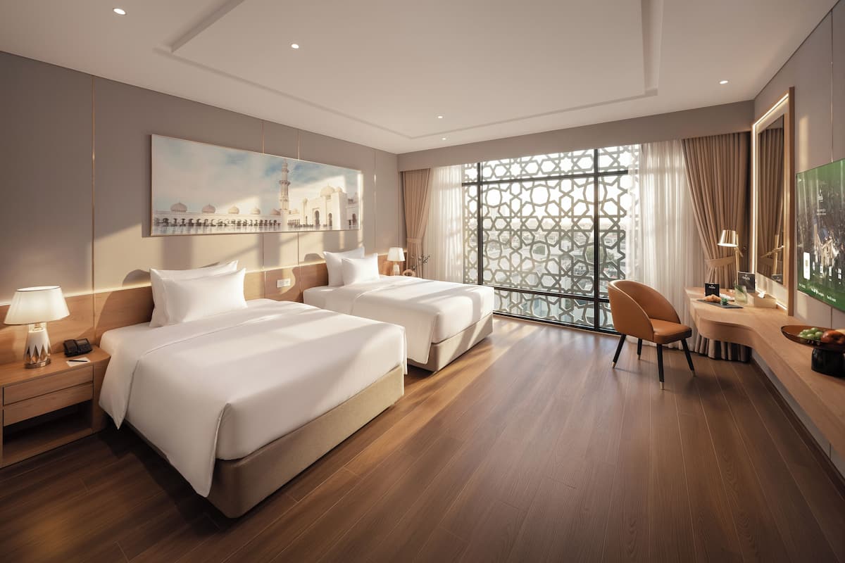 Premier Double Room Single Use, 2 Queen Beds, City View | In-room safe, individually decorated, individually furnished, desk