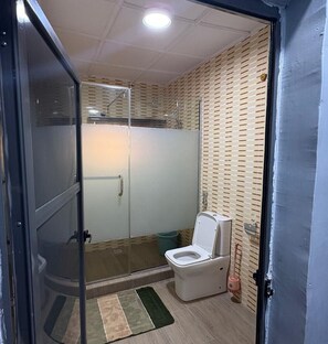 Dusche, Handtücher, Seife, Toilettenpapier
