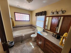 Shower, jetted bath, hair dryer, towels - Spacious 5BR Family Retreat — Walk to Beach & Downtown South Haven! (South Haven)
