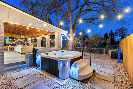 Terrace/patio. NEW!! 5BR Play Paradise: Mini Golf, Hot Tub, Cinema, Gym, Arcade, Grand Piano