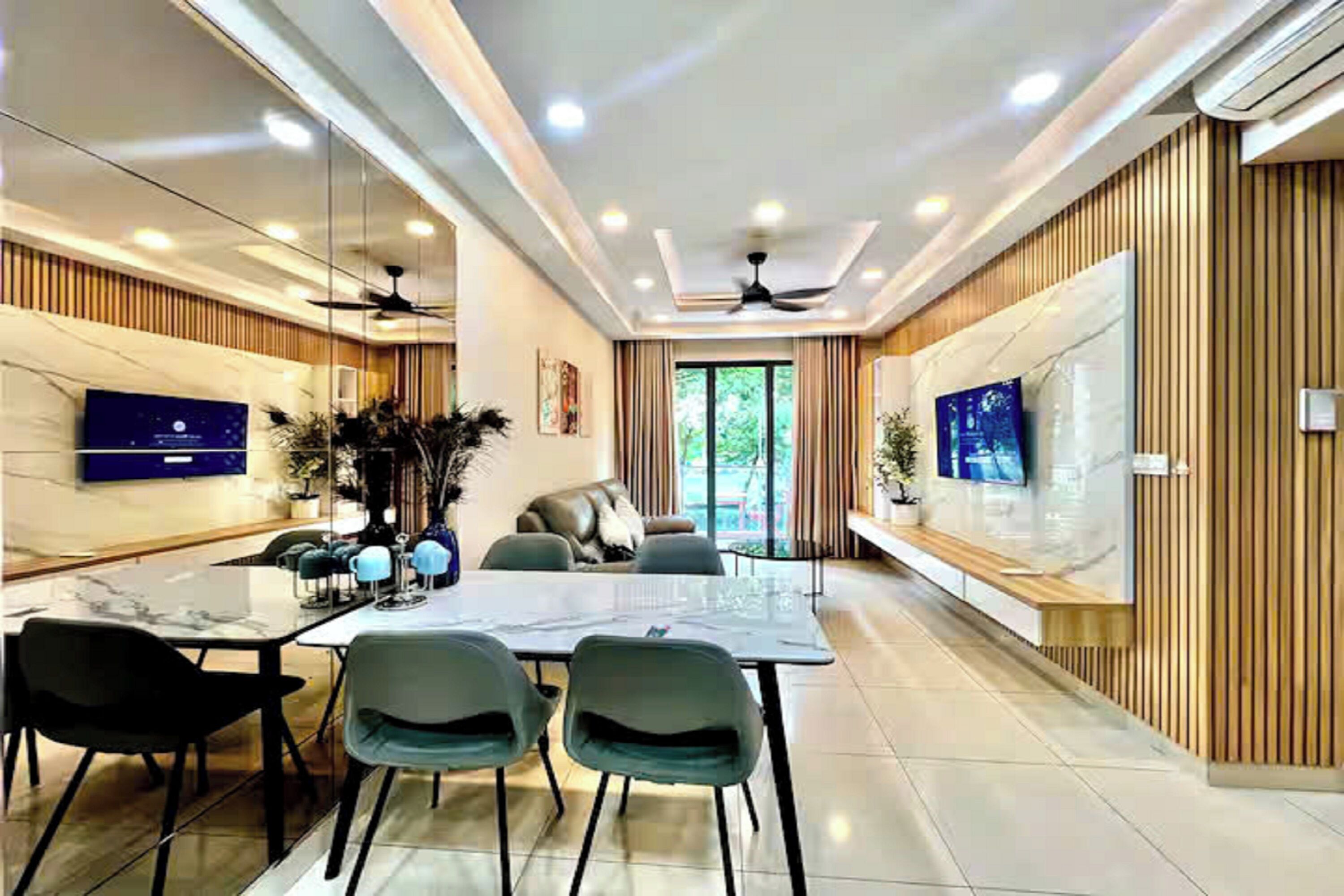Phòng Suite Presidential, 2 phòng ngủ, quyền sử dụng Club Lounge, quang cảnh thành phố | Bộ trải giường bằng vải cotton Ai Cập, bộ đồ giường cao cấp 