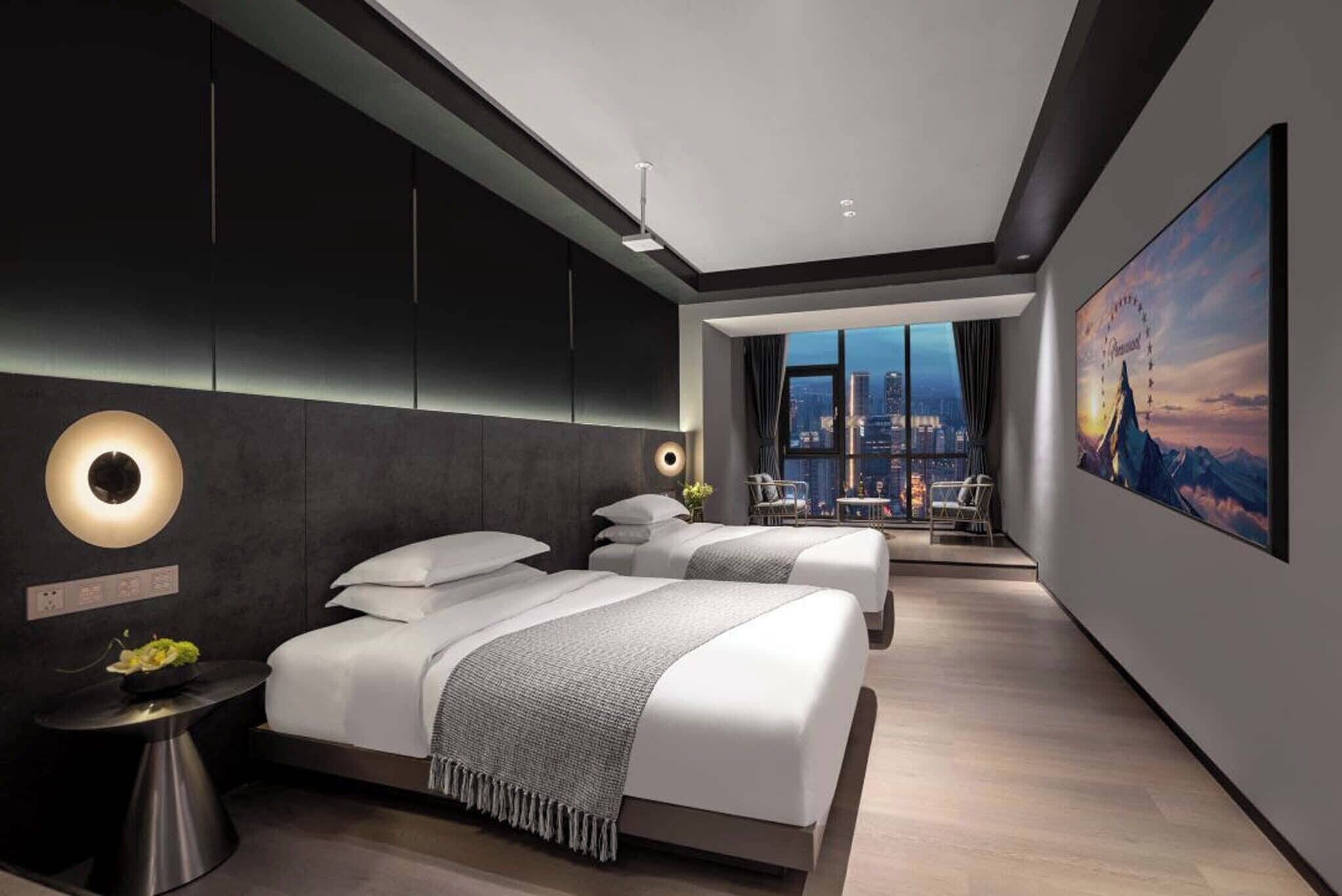 家庭雙床房, 城市景 | 高級寢具、獨特設計、獨特裝修、書桌