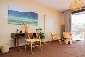 Memory foam beds, desk, laptop workspace, iron/ironing board