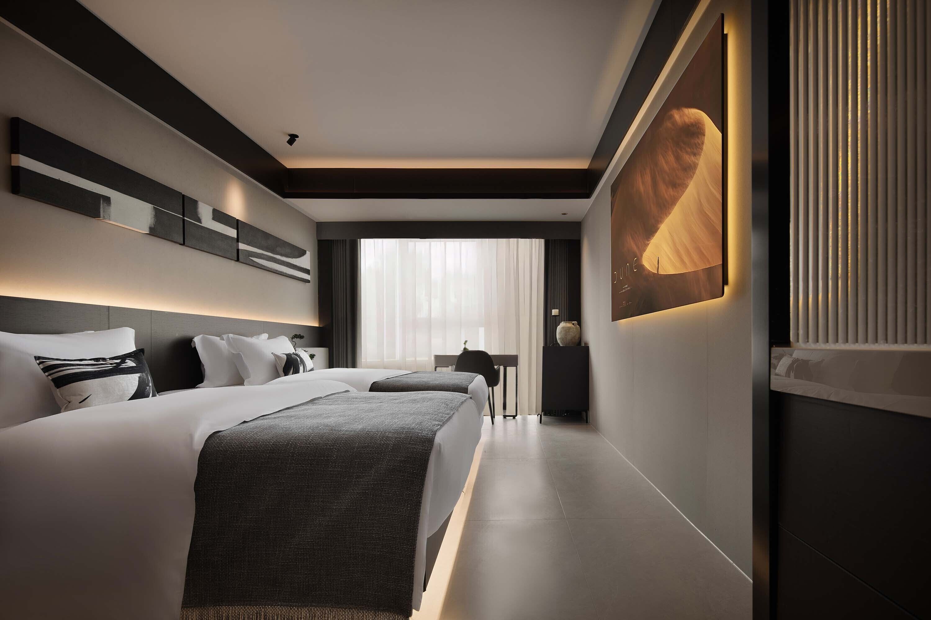 Chambre Ville avec lits jumeaux, vue ville | Literie de qualité supérieure, décoration personnalisée