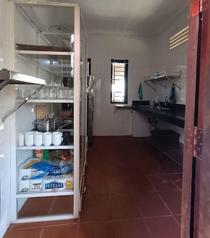 Shared fridge, coffee/tea maker, electric kettle, spices