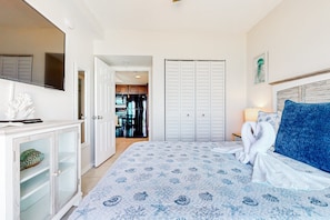 1 bedroom, iron/ironing board, free WiFi, bed sheets - Relaxing Oceanfront Escape with Balcony Views + Steps to Flagler (New Smyrna Beach)