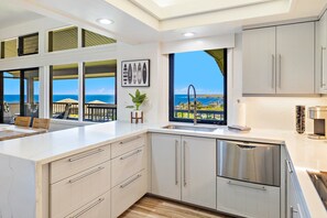 Fridge, microwave, oven, stovetop - SUMMER SALE! Remodeled Oceanview Condo with Lanai & Breathtaking Views -KRV 1421 (Lahaina)