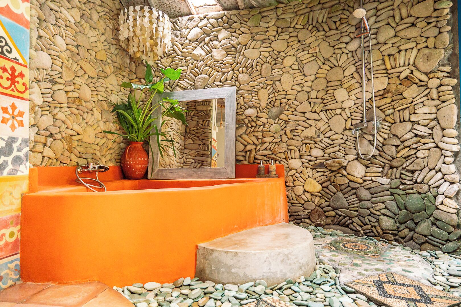 Villa, 1 habitación, cocina, vistas al jardín | Baño | Bañera y ducha independientes y artículos de higiene personal gratuitos