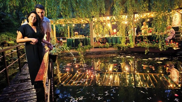 Outdoor banquet area