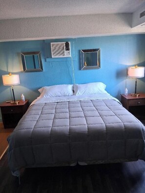 Blackout curtains, iron/ironing board, free WiFi, bed sheets