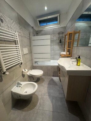 Sèche-cheveux, bidet, serviettes fournies, savon
