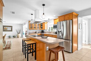 Fridge, microwave, oven, stovetop - Holmes Beach Gem • Heated Pool & Boat Dock (Holmes Beach)