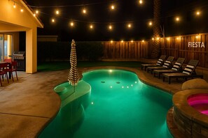 Piscina externa, piscina aquecida