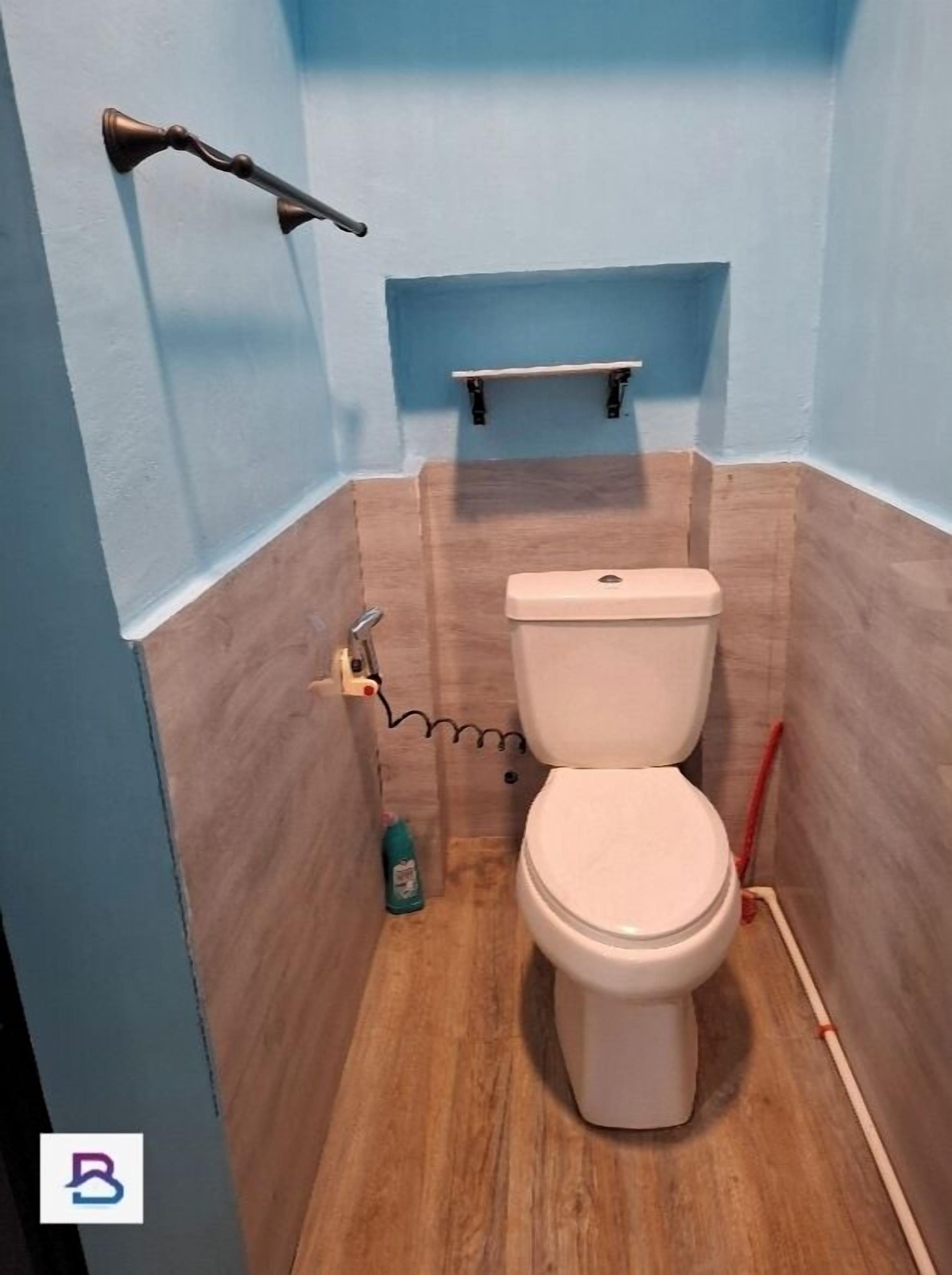 Dusche, Bidet, Handtücher, Seife