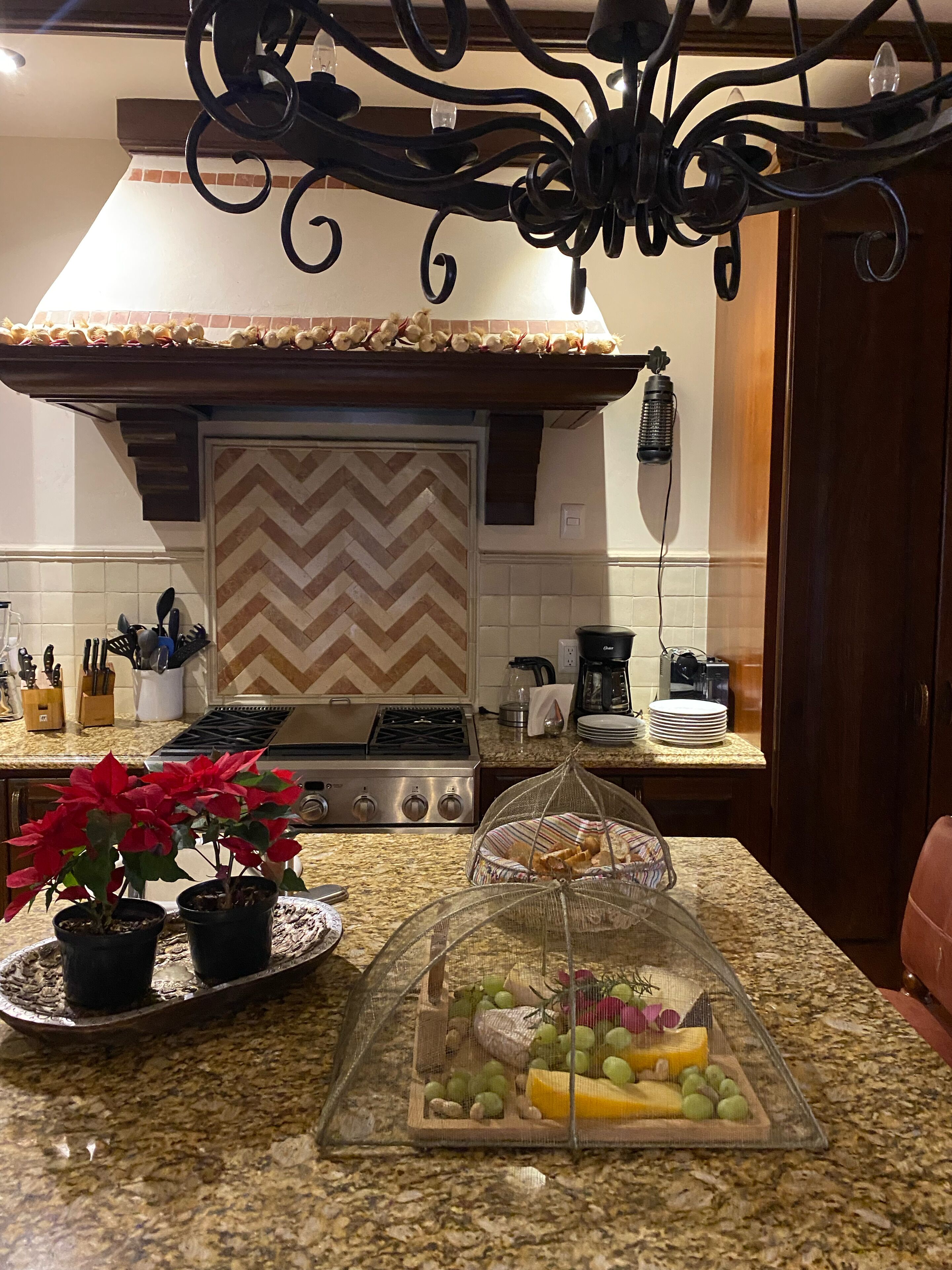 Four, plaque de cuisson, batterie de cuisine, vaisselle et ustensiles