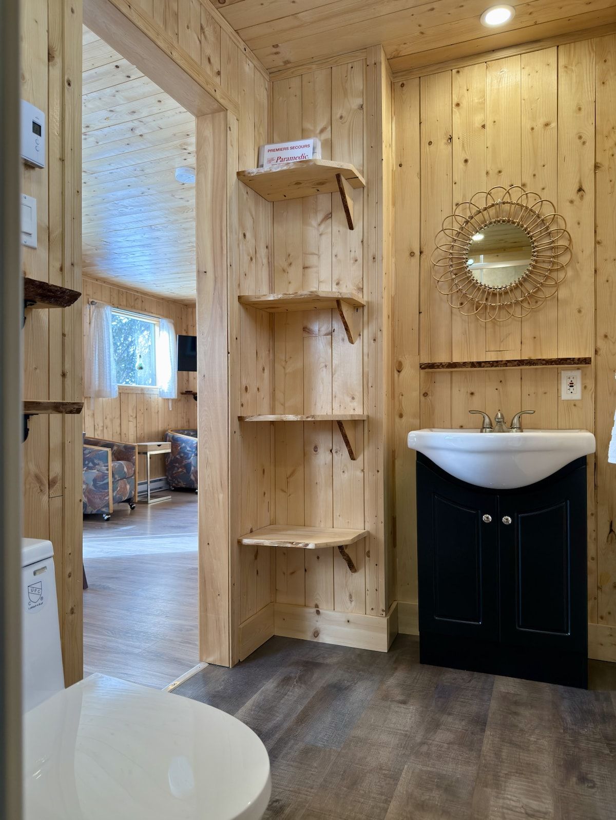 Douche, serviettes fournies