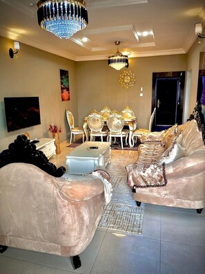 Classic Apartment, 2 Bedrooms, City View | Living area