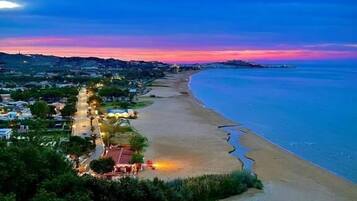 On the beach, white sand, beach bar