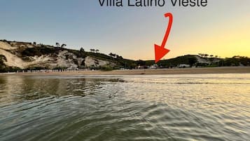On the beach, white sand, beach bar