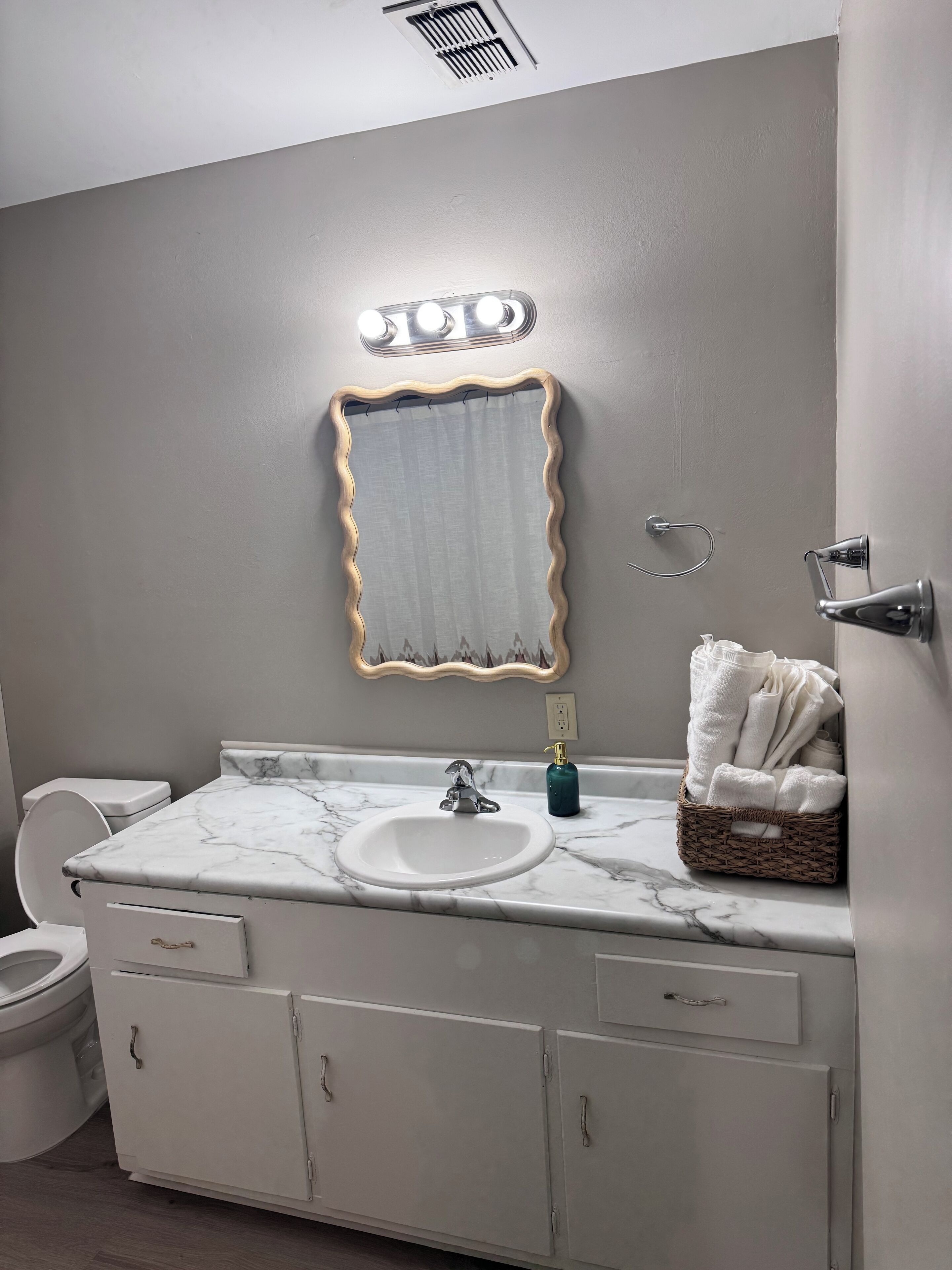 Towels, soap, toilet paper