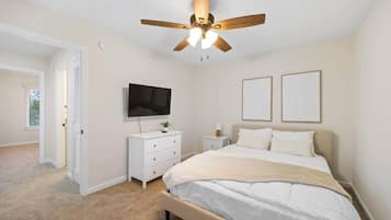 2 bedrooms, iron/ironing board, WiFi, bed sheets