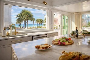 Fridge, microwave, oven, stovetop - Coastal Luxe  Pet-Friendly  Beach Private Balcony (Indian Rocks Beach)