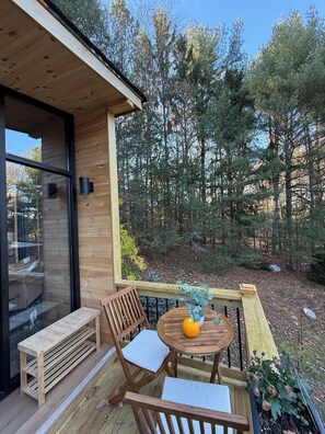 Outdoor dining - Forava Cabin • Tiny Home in the Woods + Sauna (Ringwood)