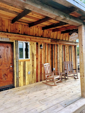 Exterior detail. Escape to the Open Sky: Authentic Ranch Bunkhouse Getaway on the H3 Cattle Ranch