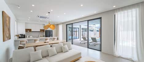 Desk, laptop workspace, blackout curtains, soundproofing