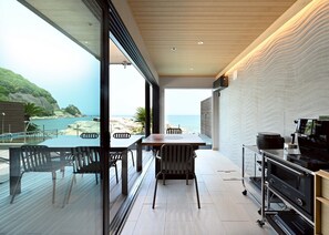 Luxury Villa, Non Smoking, Ocean View | Private kitchen | Full-size fridge, microwave, oven, stovetop - SIOKUMIHAMA  Sea  Side  Villa  HAMATSUZURI (Miyazu)