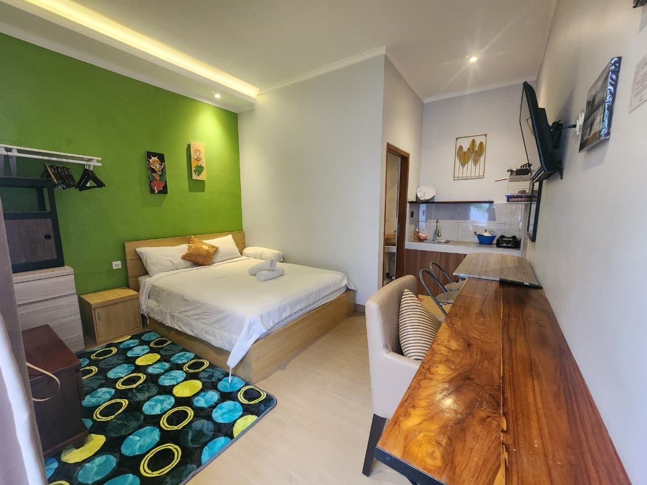 华丽开间, 花园景观 | 办公桌、笔记本电脑工作区、熨斗/熨板、免费 WiFi