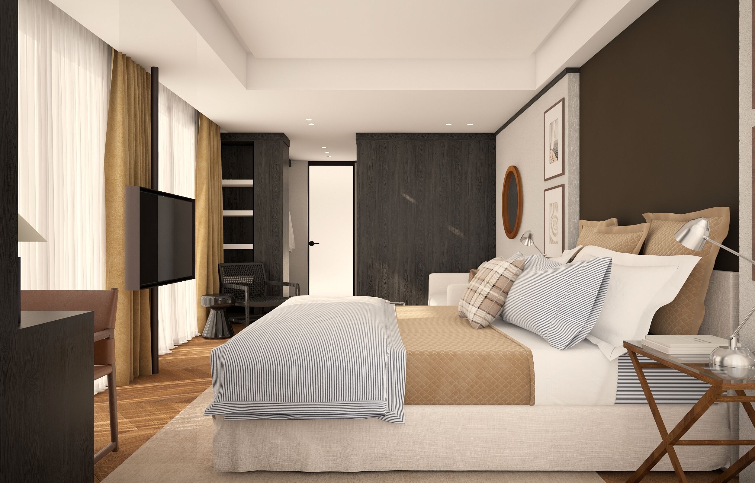 华丽开间套房 | 意大利 Frette 床单、高档床上用品、Select Comfort 床、迷你吧