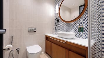 Standard Double or Twin Room, Balcony | Bathroom | Shower, hair dryer, slippers, towels